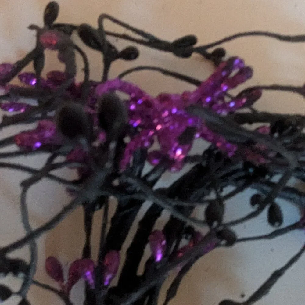 NWT Goth Spider Garland Halloween Decoration Purple Black Floral Ashland Decor